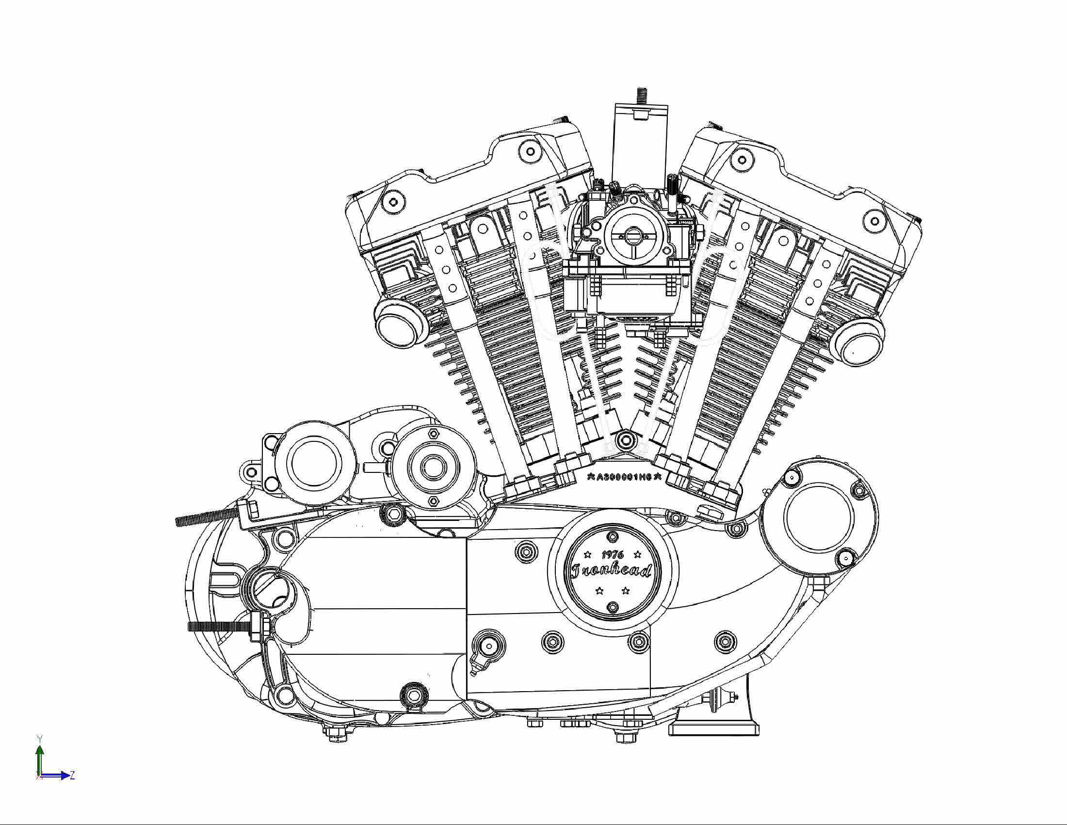 Чертежи двигателя Харлей Дэвидсон